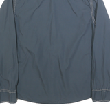 HILFIGER DENIM Mens Blue Cotton Shirt L Contrast Stitch Casual Long Sleeve