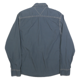 HILFIGER DENIM Mens Blue Cotton Shirt L Contrast Stitch Casual Long Sleeve