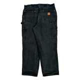 Carhartt Double Knee Carpenter Trousers - 35W 30L Black Cotton