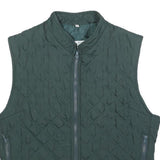 OLYMPIA Womens Green Quilted Zip Vest M Polyester Blend Stylish Outdoor