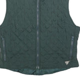 OLYMPIA Womens Green Quilted Zip Vest M Polyester Blend Stylish Outdoor