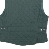 OLYMPIA Womens Green Quilted Zip Vest M Polyester Blend Stylish Outdoor