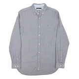 TOMMY HILFIGER Mens Blue Button Down Shirt M Cotton Blend Classic Fit Casual