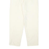 Womens Relaxed Fit Wool Cream Trousers W25 L28 Zip Closure Plain