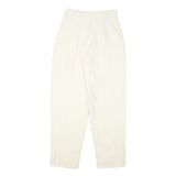 Womens Relaxed Fit Wool Cream Trousers W25 L28 Zip Closure Plain