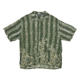 PURITAN Mens Green Rayon Casual Shirt XL Relaxed Fit Short Sleeve Painted Bamboo