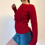 Moda Piu Jumper - Medium Red Wool