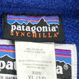 Age 14 Synchilla Patagonia Collared Fleece - XL Blue Polyester