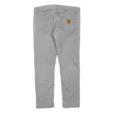 CARHARTT Mens Regular Fit Grey Cotton Blend Zip Jeans W33 L28 Casual Durable