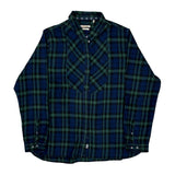 Barbour Checked Flannel Shirt - Large Blue Cotton