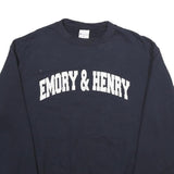 CHAMPION Mens Navy Blue Emory & Henry Crew Neck M Cotton Sweatshirt
