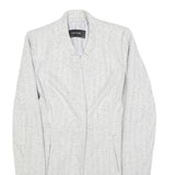 ZARA BASIC Womens White Herringbone Jacket S Polyester Blend Button Closure