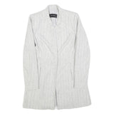 ZARA BASIC Womens White Herringbone Jacket S Polyester Blend Button Closure