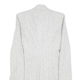 ZARA BASIC Womens White Herringbone Jacket S Polyester Blend Button Closure