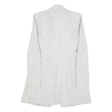ZARA BASIC Womens White Herringbone Jacket S Polyester Blend Button Closure