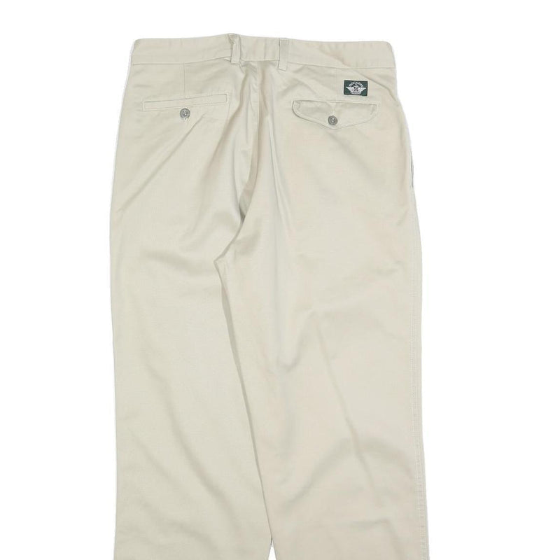 DOCKERS Mens Regular Fit Beige Cotton Blend Zip Trousers W33 L32 Classic