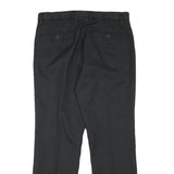 DOCKERS Mens Regular Black Cotton Blend Trousers W31 L27 Zip Closure Classic Fit