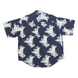 PURITAN Mens Blue Cotton Blend Shirt XL Printed Casual Button-Up