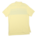 CHAPS Mens Yellow & Navy Blue Striped Polo Shirt XL Cotton Blend Short Sleeve