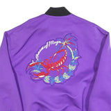 MSGM Mens Purple & Black Bomber Jacket L Polyester Plain Zip Embroidered Back