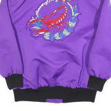 MSGM Mens Purple & Black Bomber Jacket L Polyester Plain Zip Embroidered Back