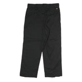 DICKIES Mens Black Classic Straight Leg Trousers W36 L28 Workwear Zip Closure
