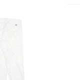 DICKIES Mens White Regular Fit Straight Denim Jeans W30 L31 Workwear Zip Closure