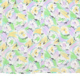 Womens White Green & Yellow Floral Printed Shirt Short Sleeve Collared L Summer