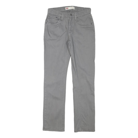 LEVI'S Boys Slim Grey Cotton Blend Slim Tapered Trousers W26 L28 Stylish Comfort