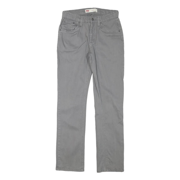 LEVI'S Boys Slim Grey Cotton Blend Slim Tapered Trousers W26 L28 Stylish Comfort