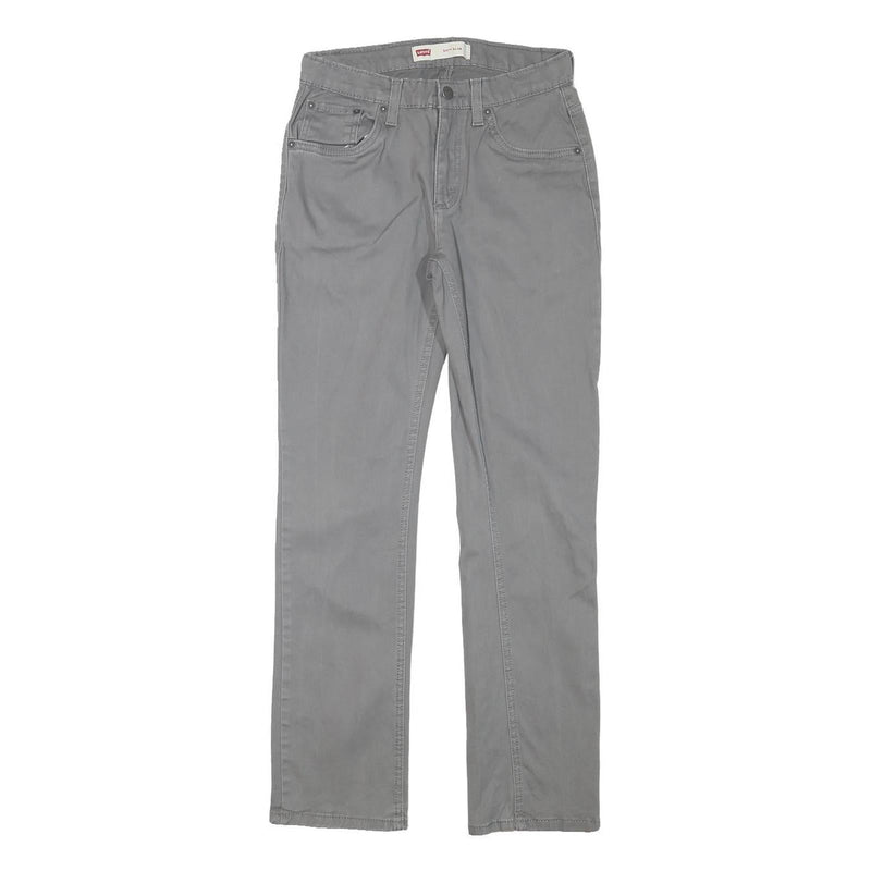LEVI'S Boys Slim Grey Cotton Blend Slim Tapered Trousers W26 L28 Stylish Comfort