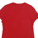 ADIDAS Mens Red L T-Shirt Short Sleeve Crew Neck Cotton Classic Logo