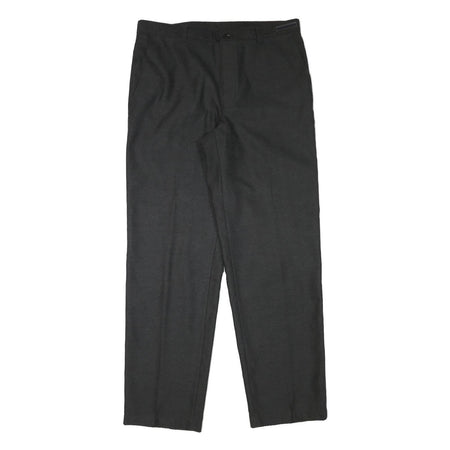 WARREN PARKER Mens Polyester Blend Black Regular Fit Straight Leg Trousers W34