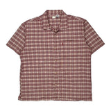Levis Checked Short Sleeve Shirt - XL Red Cotton