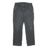 CARHARTT Mens Cotton Black Relaxed Straight Trousers W33 L32 Workwear Durable