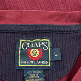 Chaps Ralph Lauren Long Sleeve T-Shirt - Large Red Cotton
