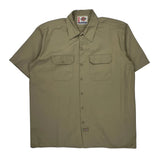 Dickies Short Sleeve Shirt - XL Khaki Polyester Blend