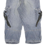 FREEMAN PORTER Mens Blue Casual Cargo Shorts XL W32 Belted Cotton Blend