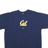 NIKE Mens Blue Cal Graphic T-Shirt XL Short Sleeve Crew Neck Cotton Blend