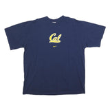 NIKE Mens Blue Cal Graphic T-Shirt XL Short Sleeve Crew Neck Cotton Blend