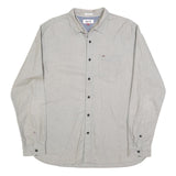 HILFIGER DENIM Mens Beige Cotton Blend Shirt L Casual Classic Button Down