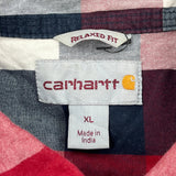 Carhartt Checked Short Sleeve Shirt - XL Blue Cotton