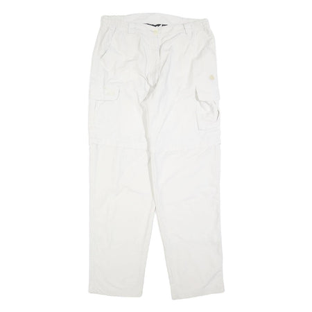 SALEWA Mens White Relaxed Cargo Trousers with Zip Closure W32 L32 Outdoor