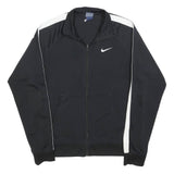 NIKE Mens Black & White Track Jacket M Polyester Zip Athletic Sportswear