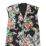 LAUREN RALPH LAUREN Womens Black Floral Paisley Day Dress Polyester Blend UK 8