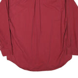 TOMMY HILFIGER Mens Red Button Down Shirt M Embroidered Logo Classic Fit