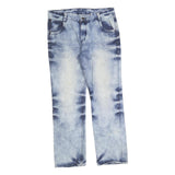 WINTOP Mens Regular Blue Denim Light Wash Jeans W32 L30 Casual Fit Cotton Blend