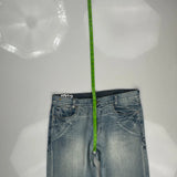 Skull Crown Embroidery Unbranded Graphic Jeans - 37W 31L Light Wash Cotton