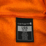 Age 14-16 Carhartt Spellout Hoodie - Large Orange Cotton