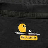 Carhartt Spellout Long Sleeve T-Shirt - Medium Black Cotton